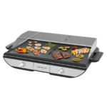 Plancha plaque amovible inox 2 zones de cuisson