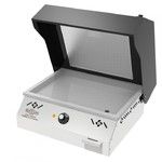 Plancha inox Baigura d'interieur electrique 50 cm avec hotte aspirante couvercle