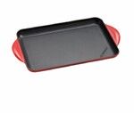 Plancha Rectangulaire En Fonte Emaillee 32 cm Cerise