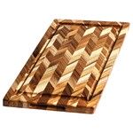 Planche a decouper HERRING en teck avec rigole epaisseur - 2,5 cm Large 46 x 36