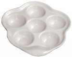 Plat a 6 escargots pour coquilles en porcelaine blanche