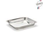 Plat en inox a mariner, a debarrasser ou leche frites 27 x 22 cm x 4 cm de haut