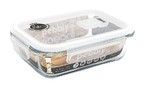 Plat/Boite rectangulaire en verre 650 ml avec couvercle clapet special micro-ond
