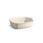 Plat carre Ultime en ceramique 28x24 cm Blanc Argile