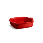 Plat carre Ultime en ceramique 28x24 cm Rouge Grand Cru