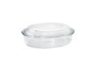 Plat pyrex ovale + couvercle pour table chauffante