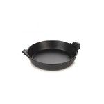 Set de 4 fc plat rond a oreilles 18cm noir effet fonte