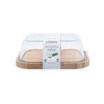 Plateau a fromage compact en bambou avec couvercle en verre
