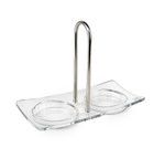 Plateau duo vide pour moulins max 6,4 cm diametre - transparent 19 cm x 9 cm x 1