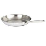 Poele 24 cm inox Castelpro 5 ply poignee fixe
