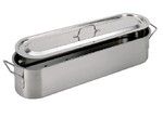 Poissonniere 70 cm inox PRO 1.2 mm avec couvercle et anses inox NON INDUCTION