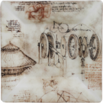 Porte-cartes grand modele Machines LEONARD DE VINCI