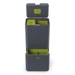 Poubelle de tri selectif Totem Intelligent Waste 60 litres noire anthracite