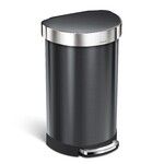 Poubelle Demi-Lune a Pedale 45&nbsp;Litres, Compartiment Simple, Acier Inoxydable Noi