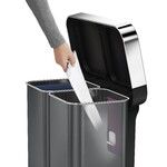 Poubelle Rectangulaire a Pedale Avec Reserve a Sacs 58 Litres , Double Compartim