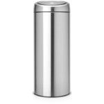 Poubelle touch bin 30 l Matclean inox brosse anti taches