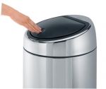 Poubelle touch bin ronde 45 litres acier brillant brabantia