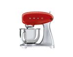 Robot sur socle avec bol en inox Vintage Annees 50 bicolore Rouge & pied acier brosse