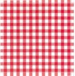 Rouleau de 25 serviettes Vichy rouge predecoupees 21 x 21  cm