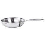 Sauteuse 28 cm inox castel pro 5 ply poignee fixe sans couvercle