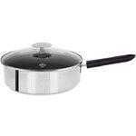 SAUTEUSE 26 CM MUTINE 2 FIXE EXCELISS - POIGNEE BAKELITE NOIRE + COUV. VERRE