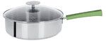 Sauteuse 26Cm Poignee Vert Tilleul Inox Mutine Fixe