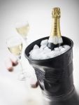 Seau a champagne 'gobelet froisse' noir satine - 20 x 20 cm - 3 l