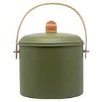 Seau a compost 7 litres en metal vert bambou avec son filtre en charbon