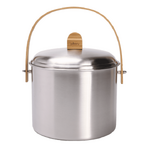 Seau a compost d'interieur 7 L - inox/bambou avec filtre charbon