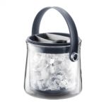 Seau a glace noir double paroi avec pince a glacon 1.5 L