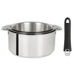 Serie de 3 casseroles Mutine amovibles 16 a 20 cm + 1 poignee noire