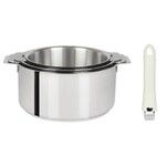 Serie de 3 casseroles Mutine amovibles 16 a 20 cm + 1 poignee blanche