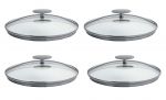 Serie de de 4 couvercles verre platine