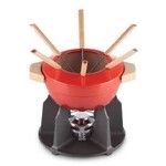 Service a Fondue avec Poignees en Bois Cerise