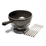 Service a fondue en ceramique O 24 cm Gris Fusain