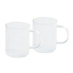 Set 2 mugs darjeeling en verre simple paroi strie 0,4l