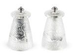 Set de 2 moulins manuels a sel & a poivre en Cristal Lalique 9 cm