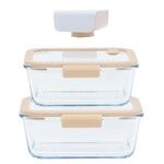 Set de 3 pieces "Sous-vide" compose de 2 boites rectangulaires & 1 pompe vide d'air