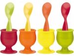 Set de 4 coquetiers et de 4 cuilleres a oeufs assortis Zak ! Designs