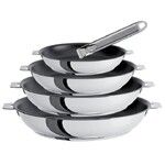 Set de 4 poeles inox Casteline a poignees amovibles revetement antiadherent Exce