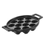 Set de 6 bc plat a escargots 12 trous noir effet fonte