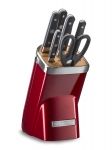 Set de 6 couteaux + bloc metal rouge
