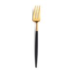 Set de 6 fourchettes a gateaux Goa en acier inoxydable brosse Gold & manche noir