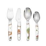 Set 4 couverts de table en inox pour enfant 'Amis de la foret'