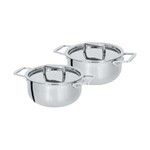 Set « Tete a tete » de 2 Mini cocottes o 10 cm Castel pro avec un livret recette