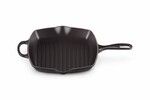 Skillet Gril en fonte emaillee Carre 26 cm Noir Mat
