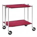 Desserte de cuisine Textable chrome 2 plateaux rouge Grenadine