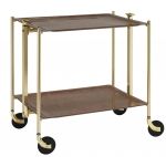 Table 2 etages montants dores plateaux marron