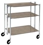 Desserte de cuisine Textable chrome 3 plateaux beige Lin