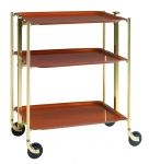 Table roulante pliante Textable dore 3 plateaux bois Orme